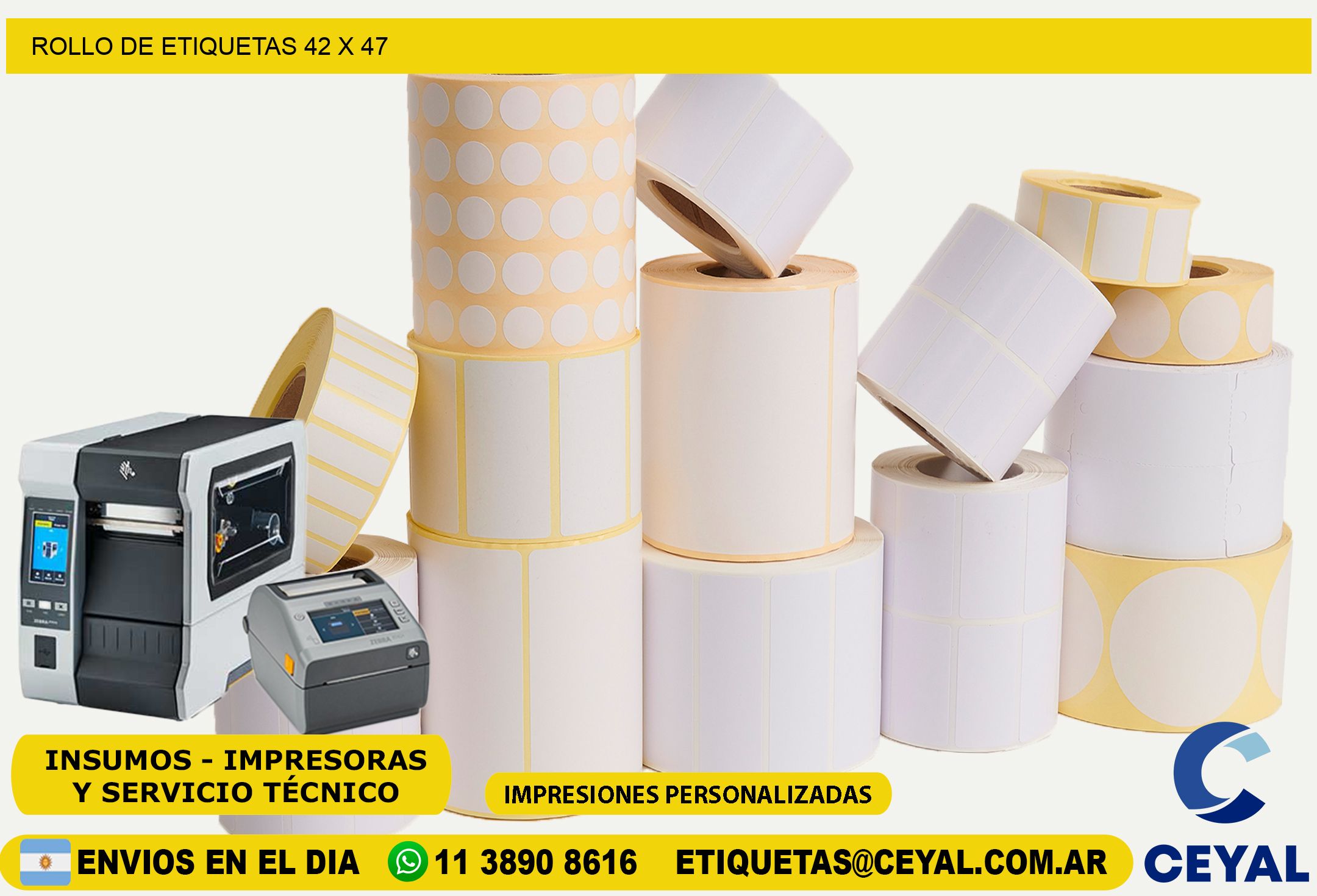 ROLLO DE ETIQUETAS 42 x 47