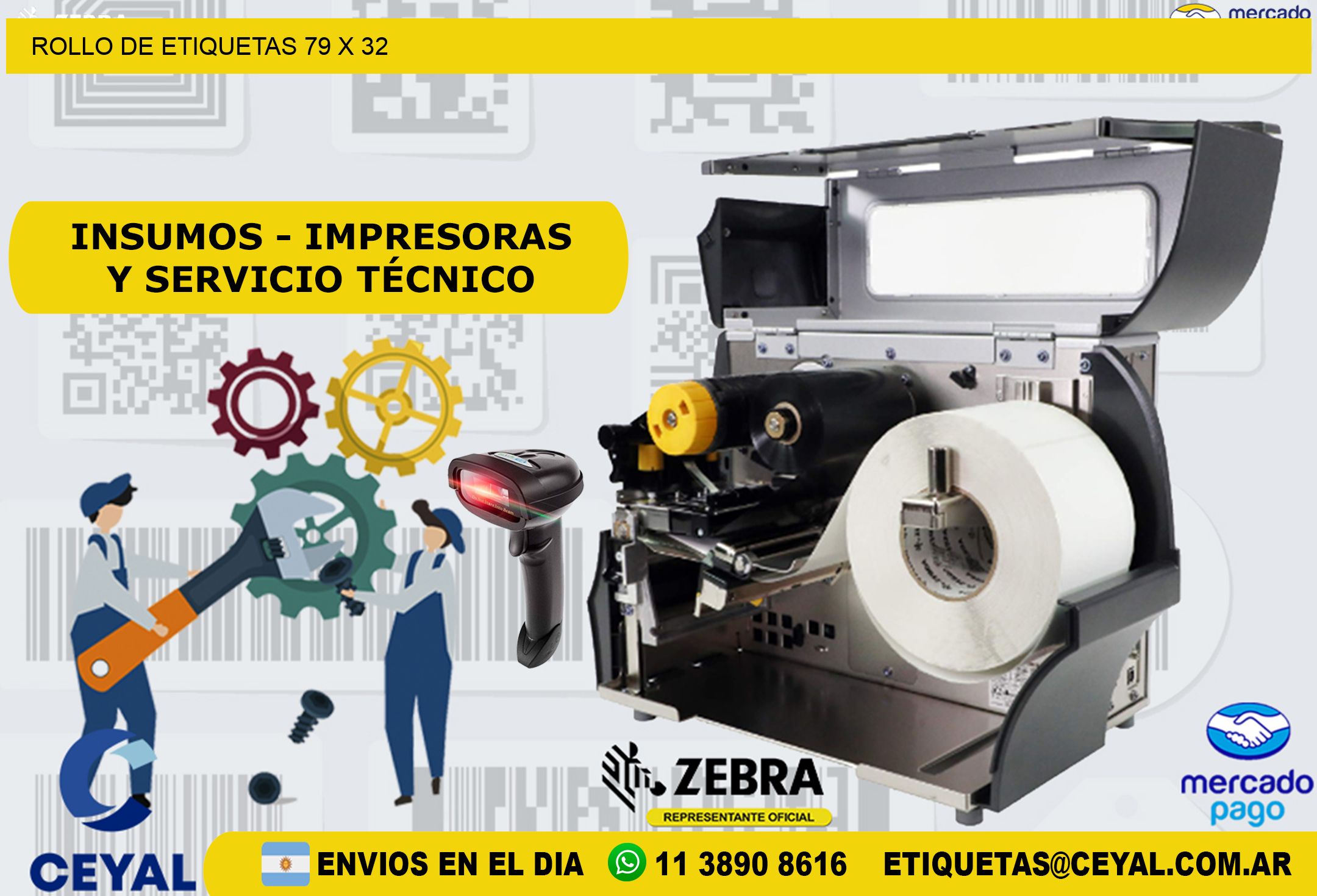 ROLLO DE ETIQUETAS 79 x 32