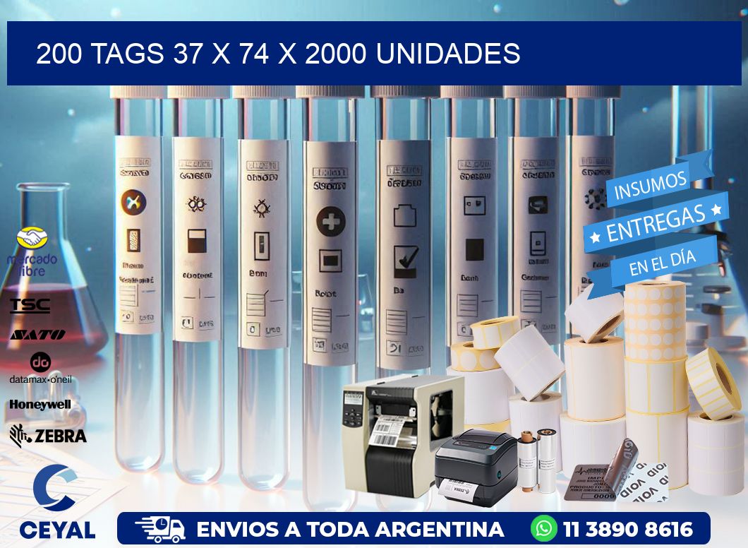 200 TAGS 37 x 74 X 2000 UNIDADES