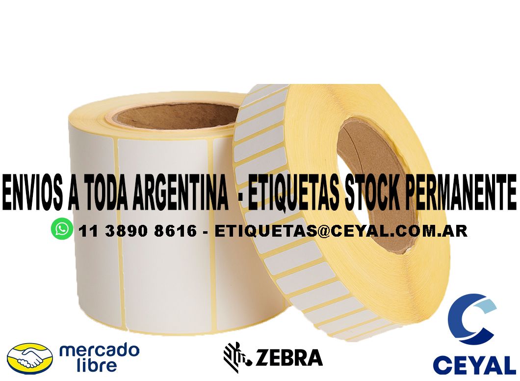 50 PACK DE ETIQUETAS TERMICAS   78 x 28 X 2000 UNIDADES