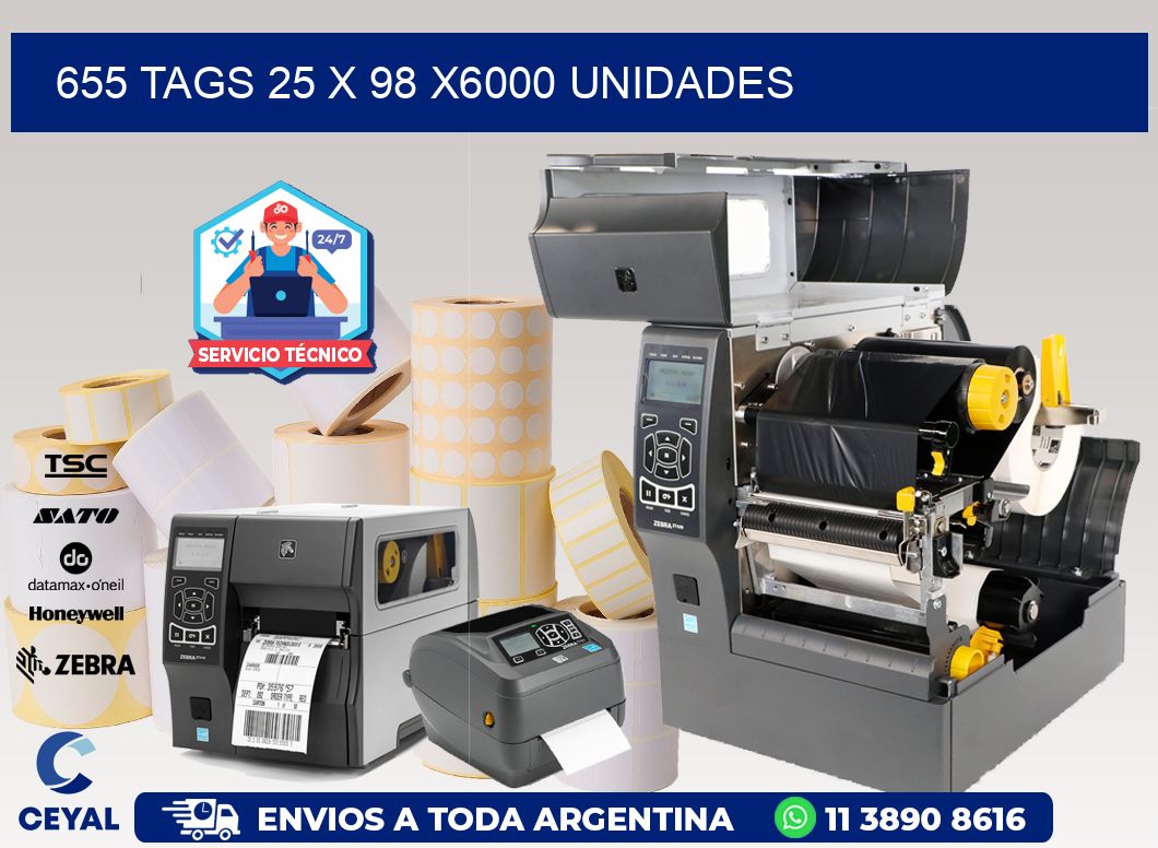 655 TAGS 25 x 98 X6000 UNIDADES