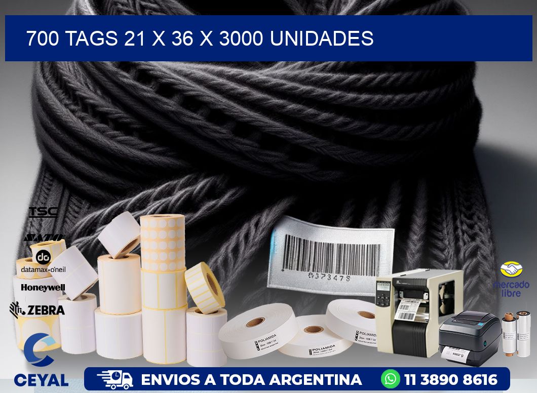 700 TAGS 21 x 36 X 3000 UNIDADES