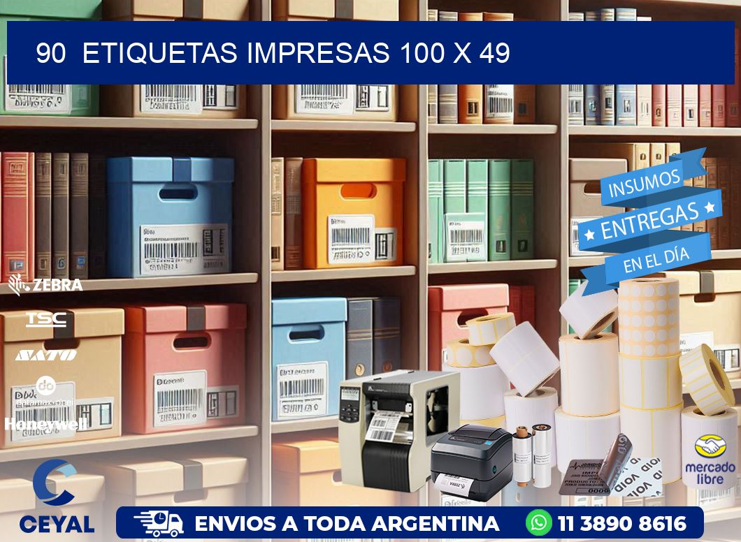 90  ETIQUETAS IMPRESAS 100 x 49