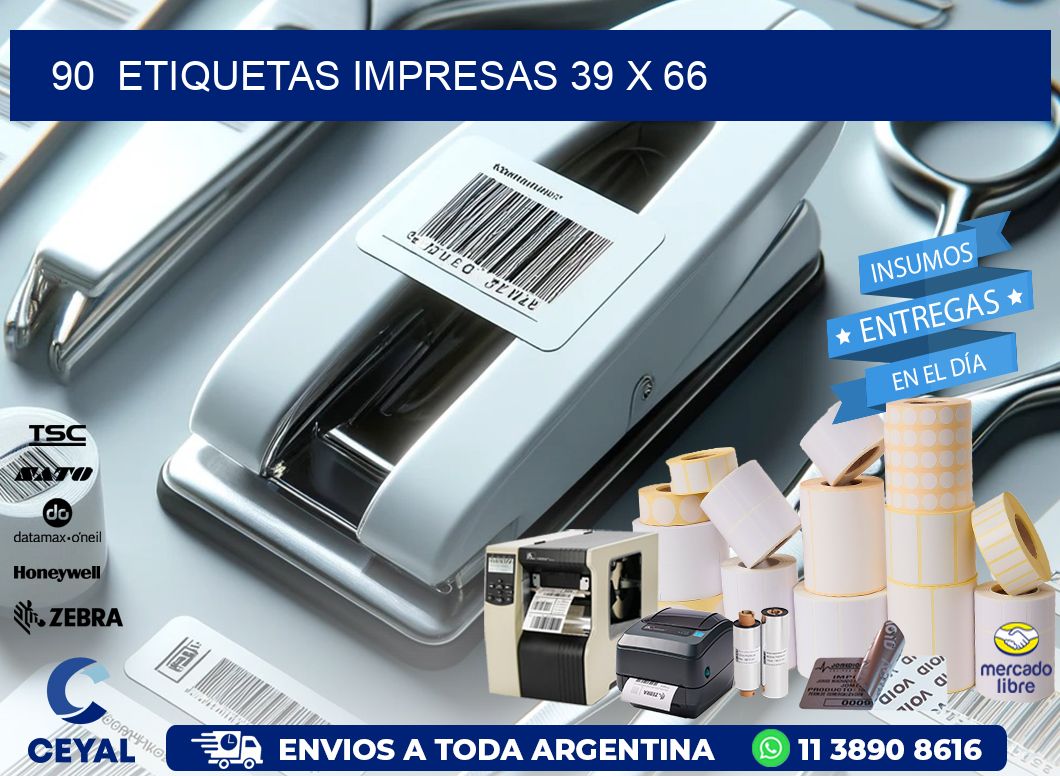 90  ETIQUETAS IMPRESAS 39 x 66