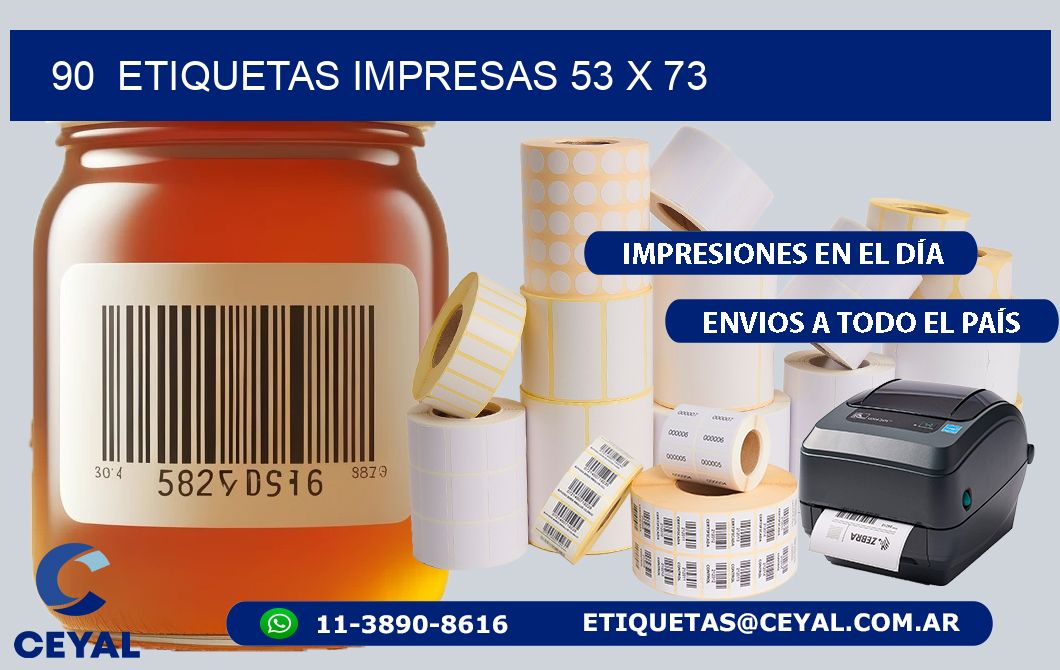 90  ETIQUETAS IMPRESAS 53 x 73