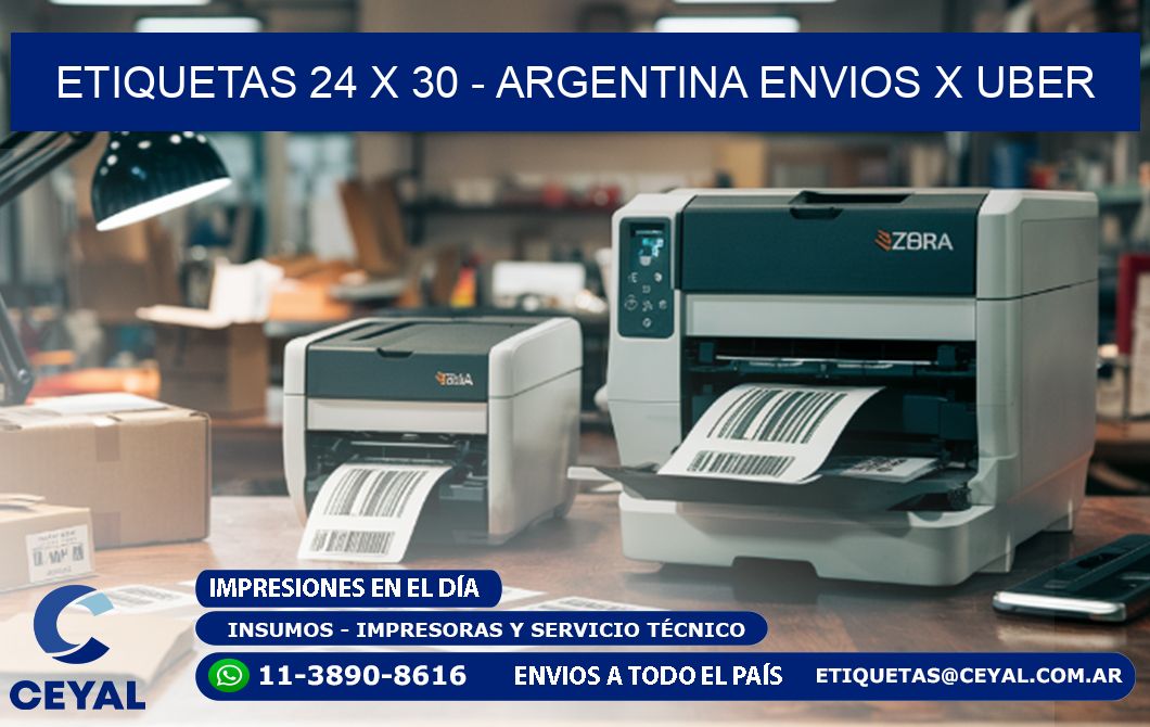 ETIQUETAS 24 x 30 - ARGENTINA ENVIOS X UBER