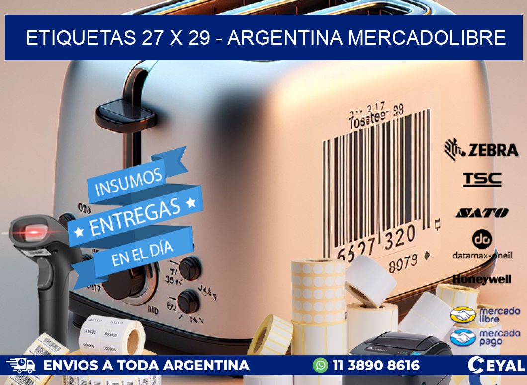 ETIQUETAS 27 x 29 - ARGENTINA MERCADOLIBRE