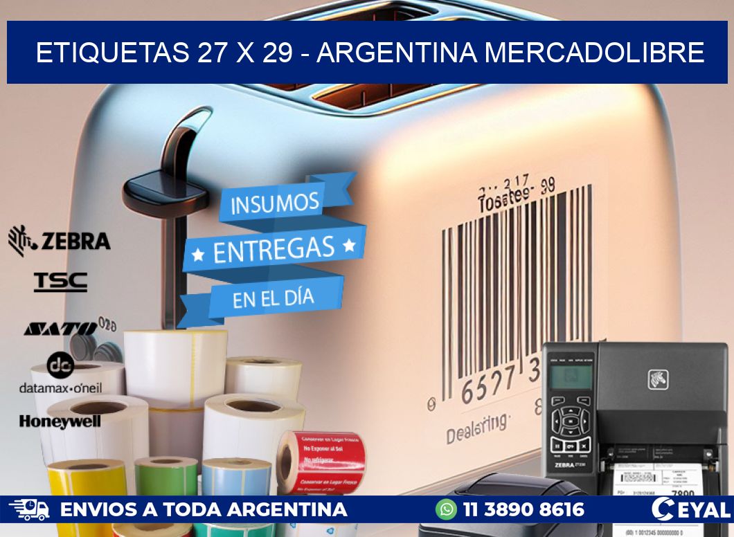 ETIQUETAS 27 x 29 - ARGENTINA MERCADOLIBRE