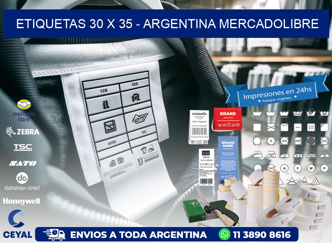 ETIQUETAS 30 x 35 - ARGENTINA MERCADOLIBRE