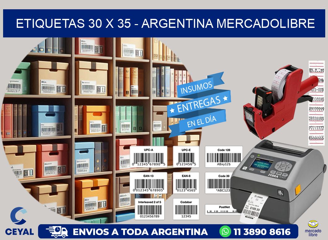 ETIQUETAS 30 x 35 - ARGENTINA MERCADOLIBRE