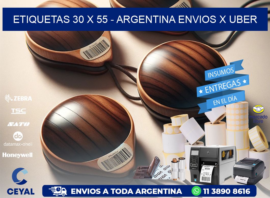 ETIQUETAS 30 x 55 - ARGENTINA ENVIOS X UBER