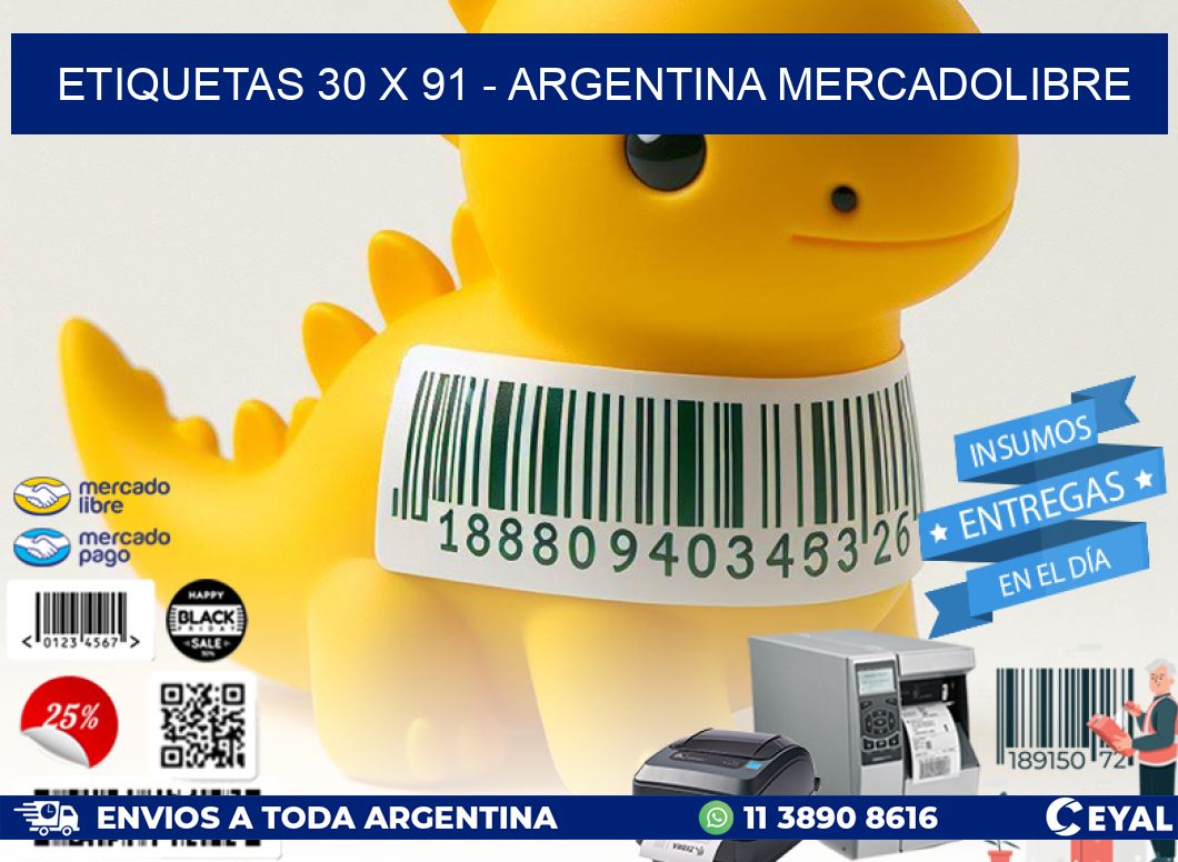 ETIQUETAS 30 x 91 - ARGENTINA MERCADOLIBRE