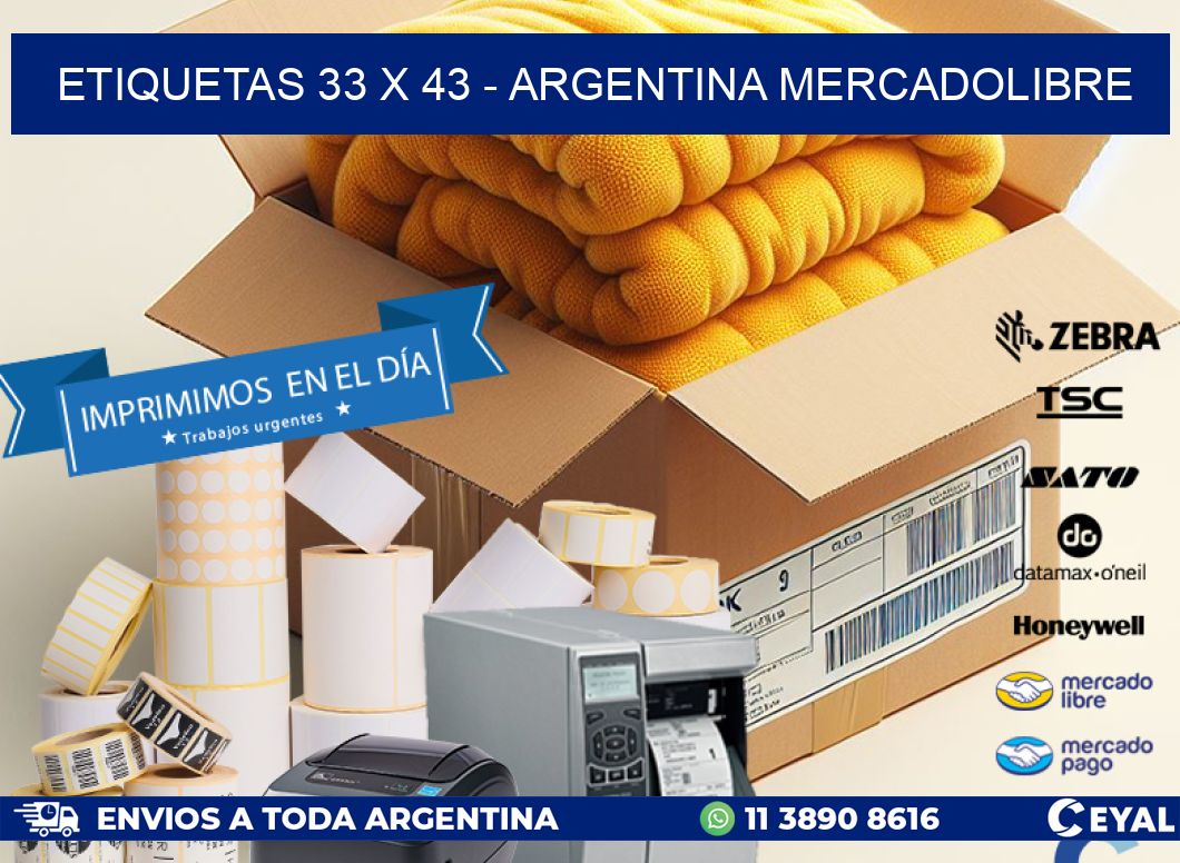 ETIQUETAS 33 x 43 - ARGENTINA MERCADOLIBRE