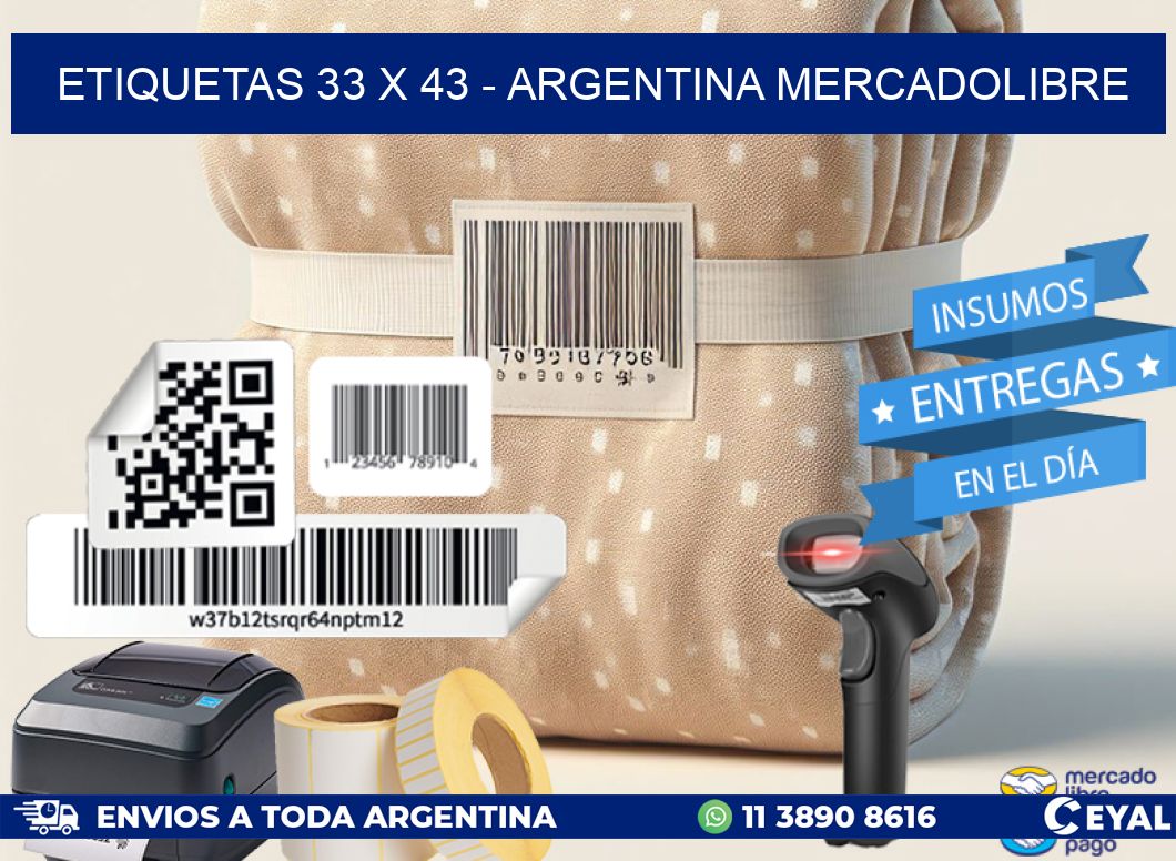 ETIQUETAS 33 x 43 - ARGENTINA MERCADOLIBRE