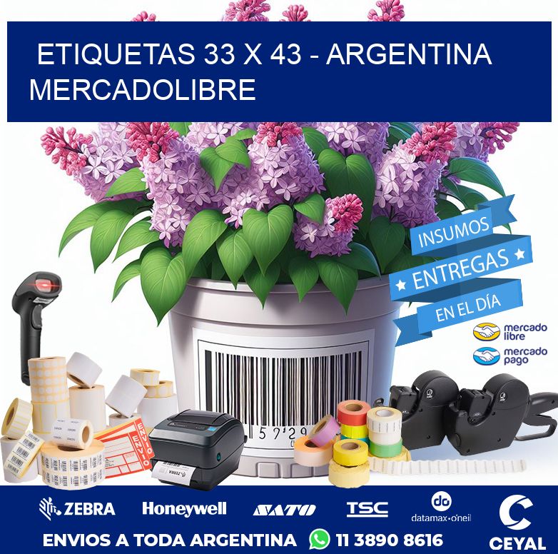 ETIQUETAS 33 x 43 - ARGENTINA MERCADOLIBRE