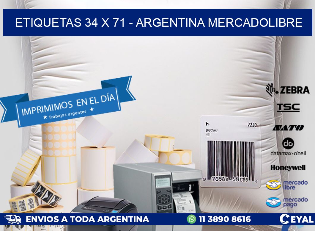 ETIQUETAS 34 x 71 - ARGENTINA MERCADOLIBRE