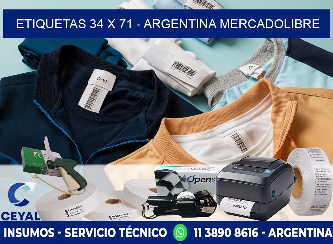 ETIQUETAS 34 x 71 - ARGENTINA MERCADOLIBRE