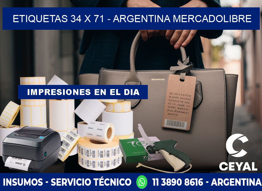 ETIQUETAS 34 x 71 - ARGENTINA MERCADOLIBRE