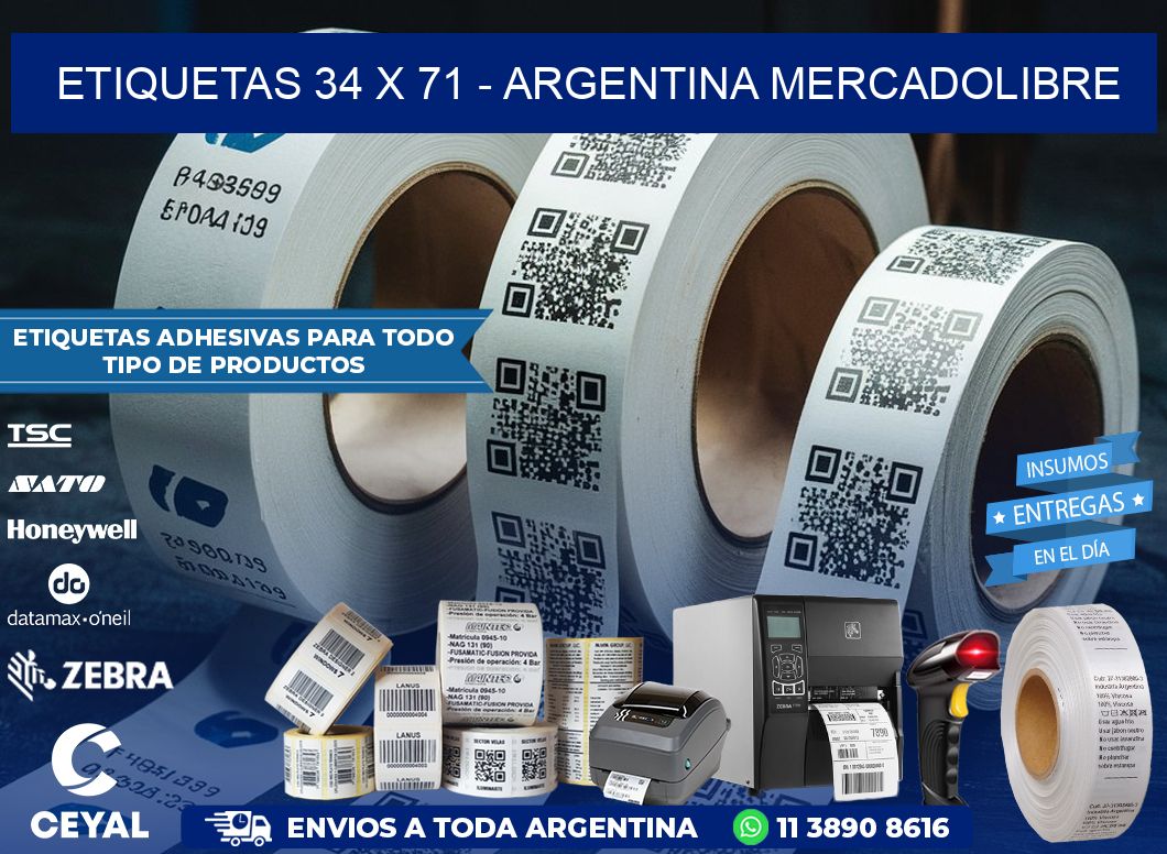 ETIQUETAS 34 x 71 – ARGENTINA MERCADOLIBRE