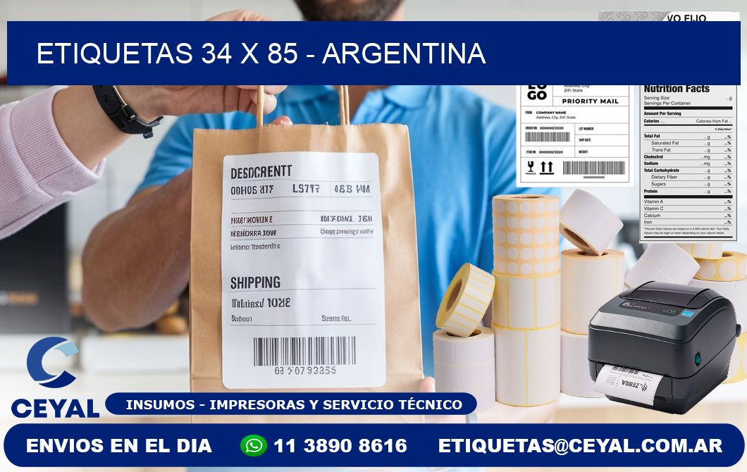 ETIQUETAS 34 x 85 - ARGENTINA