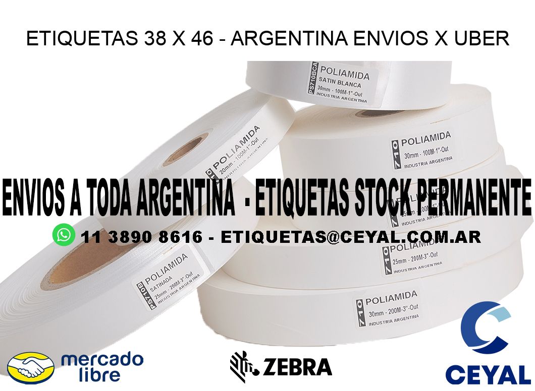 ETIQUETAS 38 x 46 - ARGENTINA ENVIOS X UBER