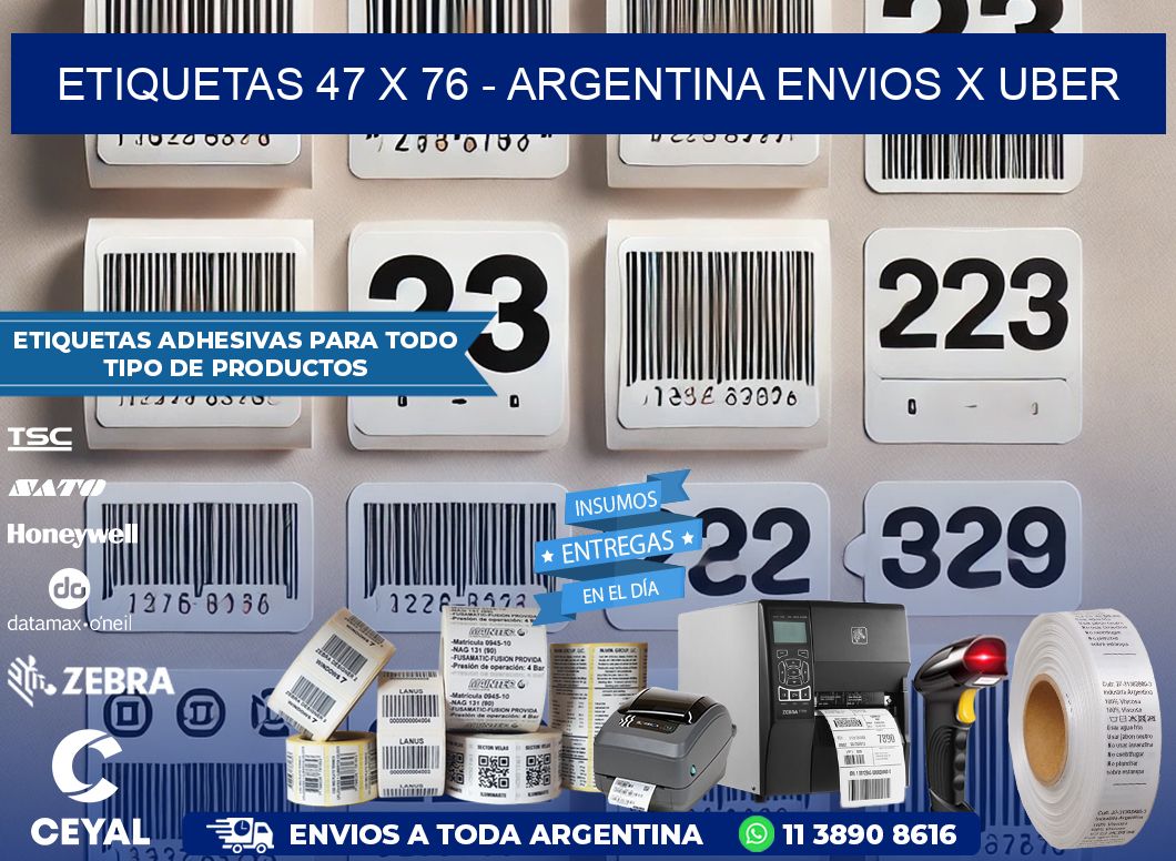 ETIQUETAS 47 x 76 - ARGENTINA ENVIOS X UBER