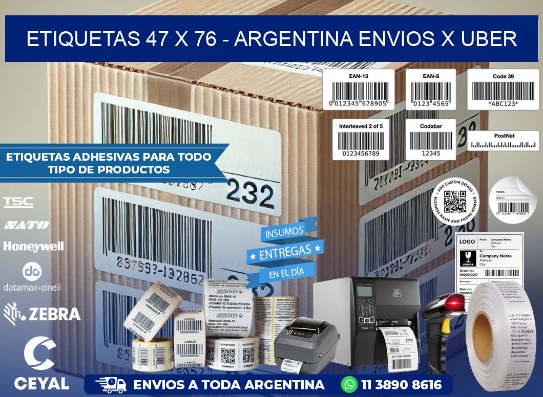 ETIQUETAS 47 x 76 – ARGENTINA ENVIOS X UBER