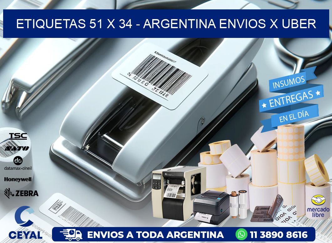 ETIQUETAS 51 x 34 - ARGENTINA ENVIOS X UBER