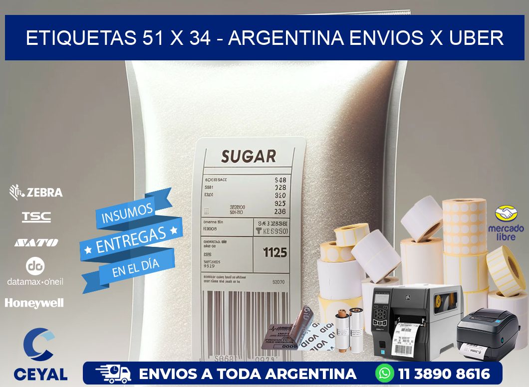 ETIQUETAS 51 x 34 - ARGENTINA ENVIOS X UBER