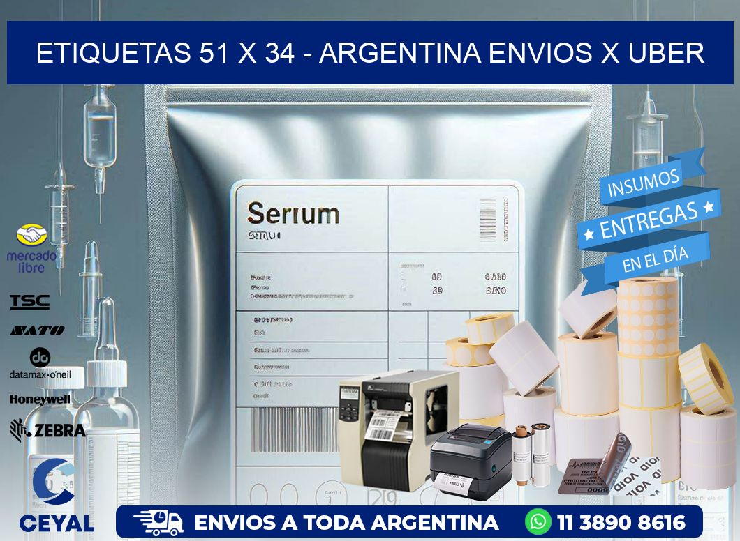 ETIQUETAS 51 x 34 – ARGENTINA ENVIOS X UBER