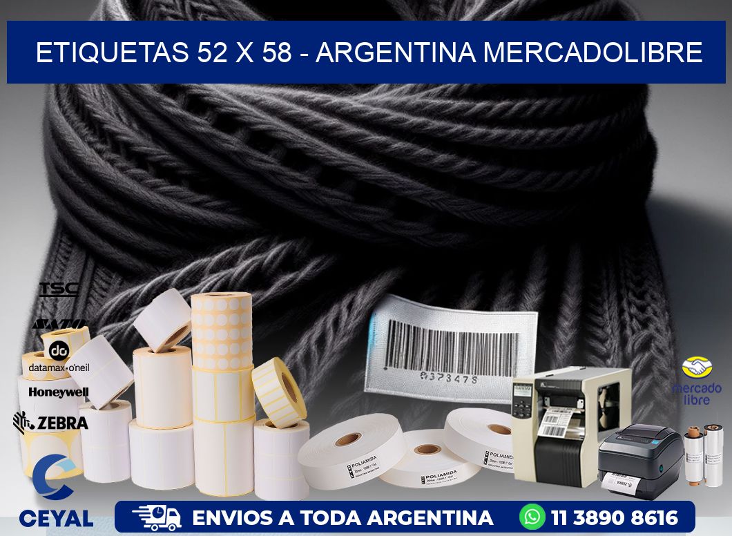 ETIQUETAS 52 x 58 - ARGENTINA MERCADOLIBRE