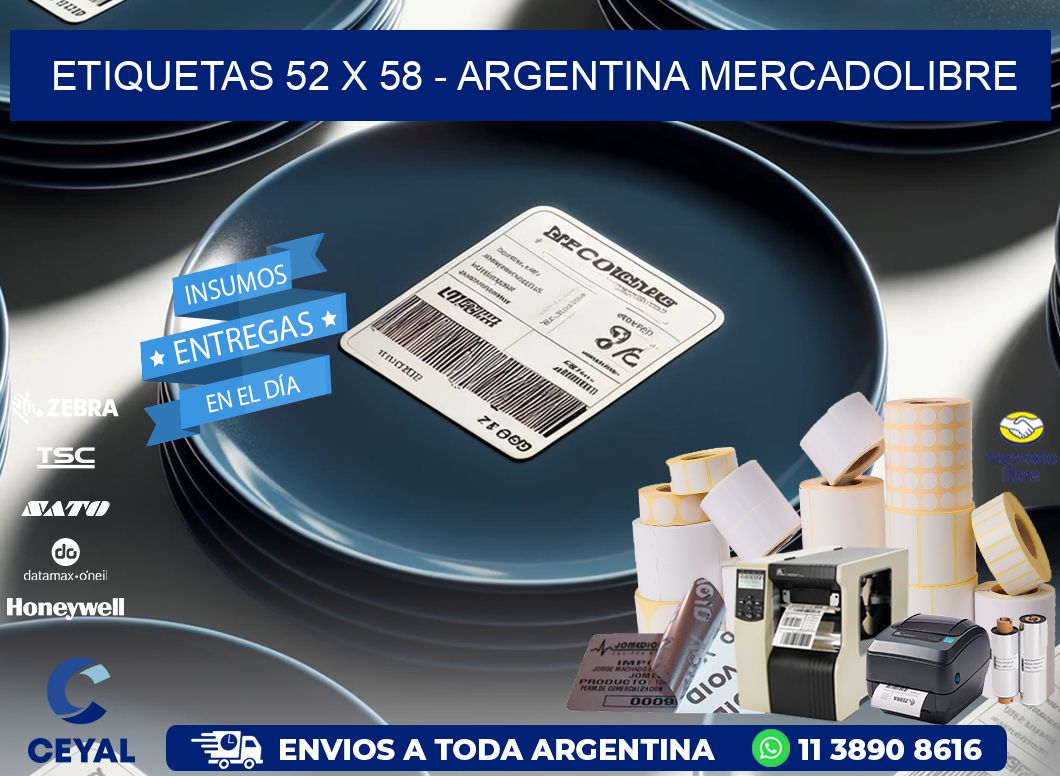 ETIQUETAS 52 x 58 - ARGENTINA MERCADOLIBRE