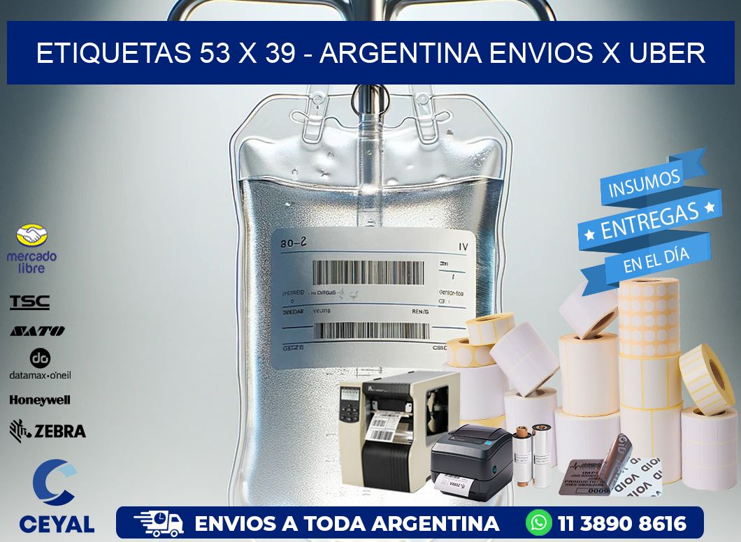 ETIQUETAS 53 x 39 – ARGENTINA ENVIOS X UBER