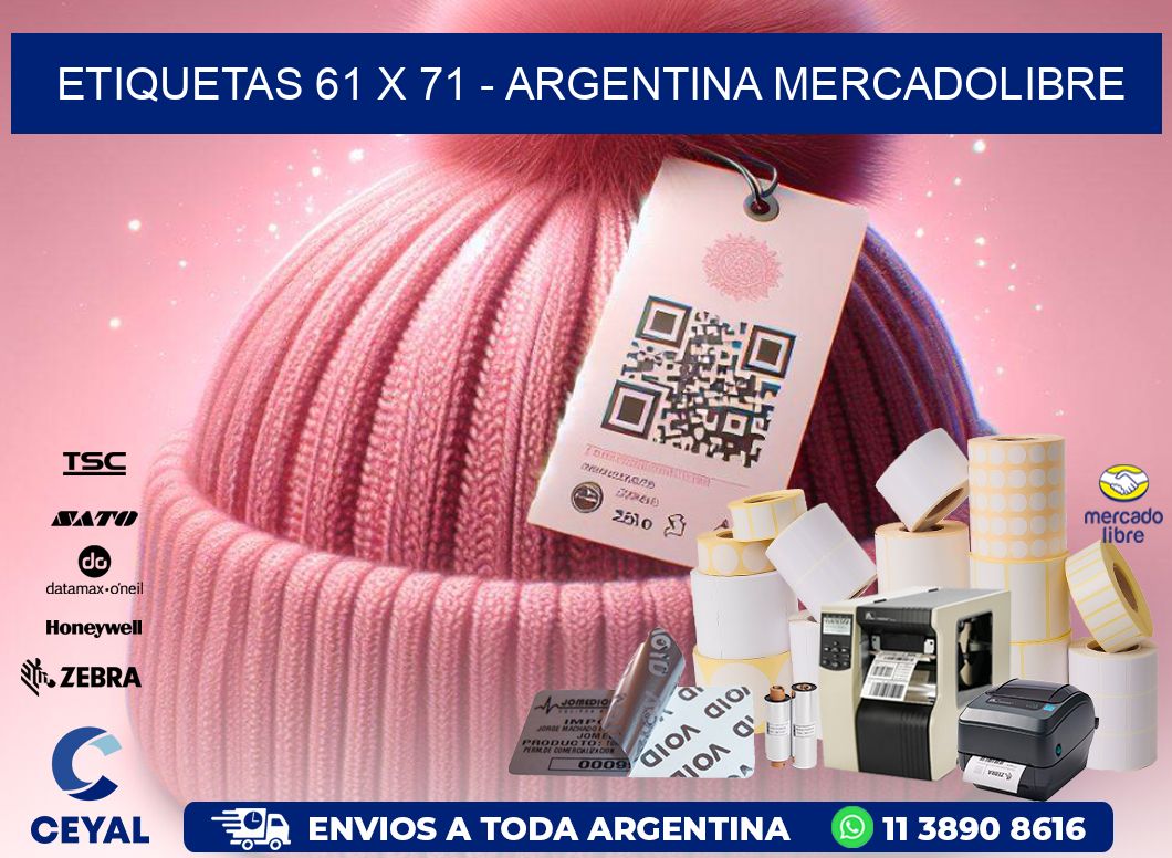 ETIQUETAS 61 x 71 - ARGENTINA MERCADOLIBRE