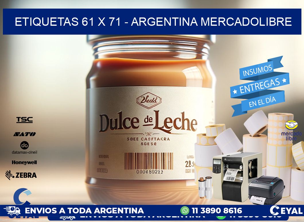 ETIQUETAS 61 x 71 - ARGENTINA MERCADOLIBRE