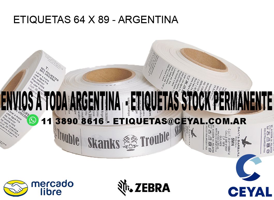 ETIQUETAS 64 x 89 - ARGENTINA