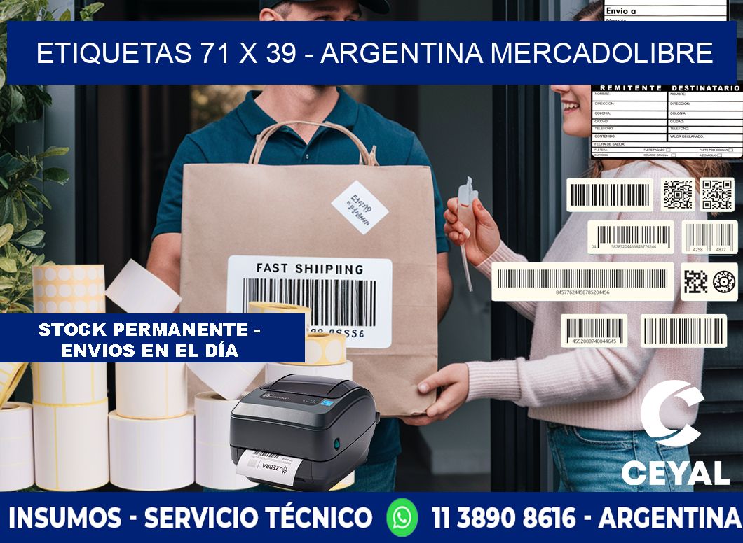 ETIQUETAS 71 x 39 - ARGENTINA MERCADOLIBRE