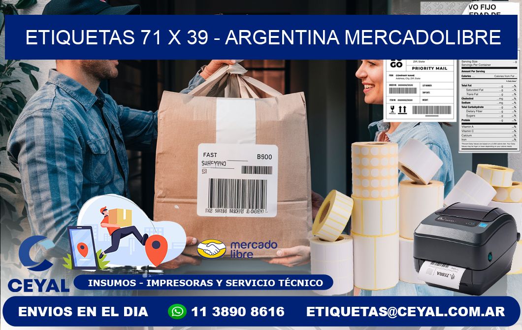 ETIQUETAS 71 x 39 - ARGENTINA MERCADOLIBRE