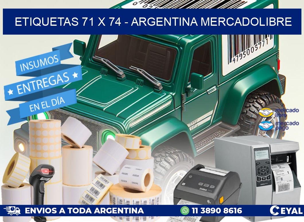 ETIQUETAS 71 x 74 - ARGENTINA MERCADOLIBRE