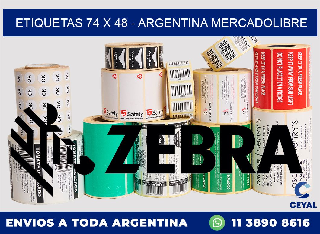 ETIQUETAS 74 x 48 – ARGENTINA MERCADOLIBRE