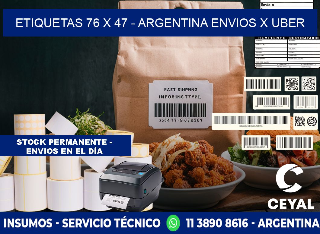 ETIQUETAS 76 x 47 - ARGENTINA ENVIOS X UBER