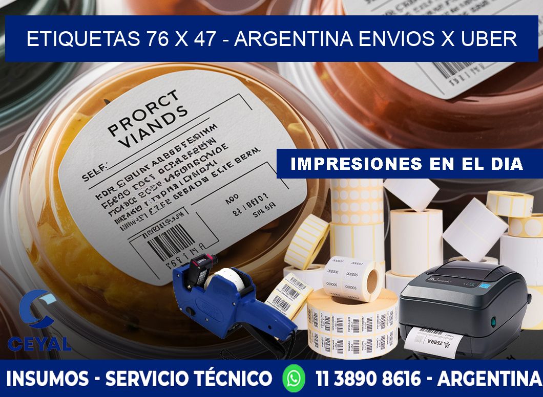 ETIQUETAS 76 x 47 - ARGENTINA ENVIOS X UBER