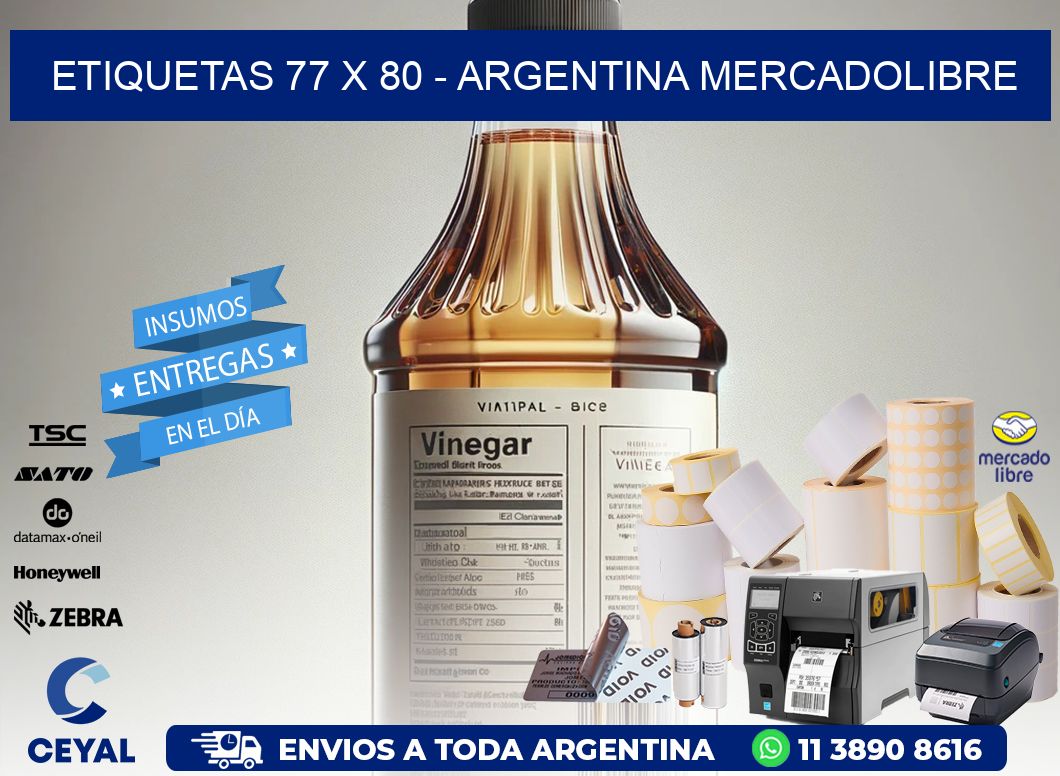 ETIQUETAS 77 x 80 - ARGENTINA MERCADOLIBRE