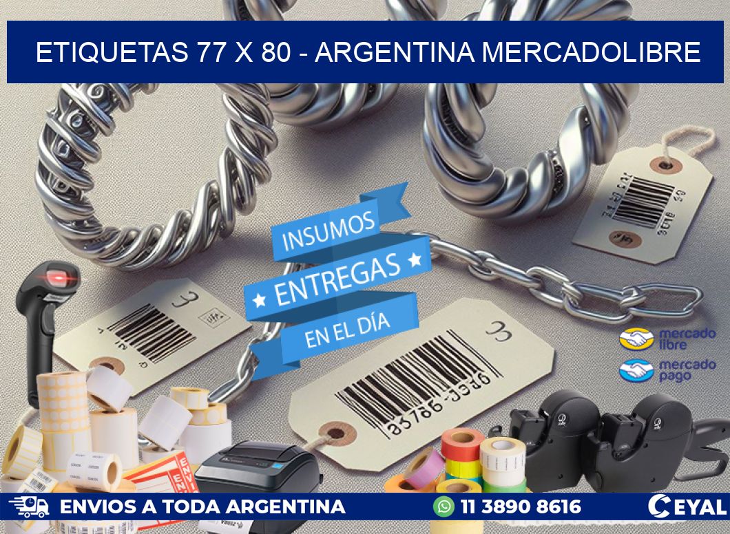 ETIQUETAS 77 x 80 - ARGENTINA MERCADOLIBRE