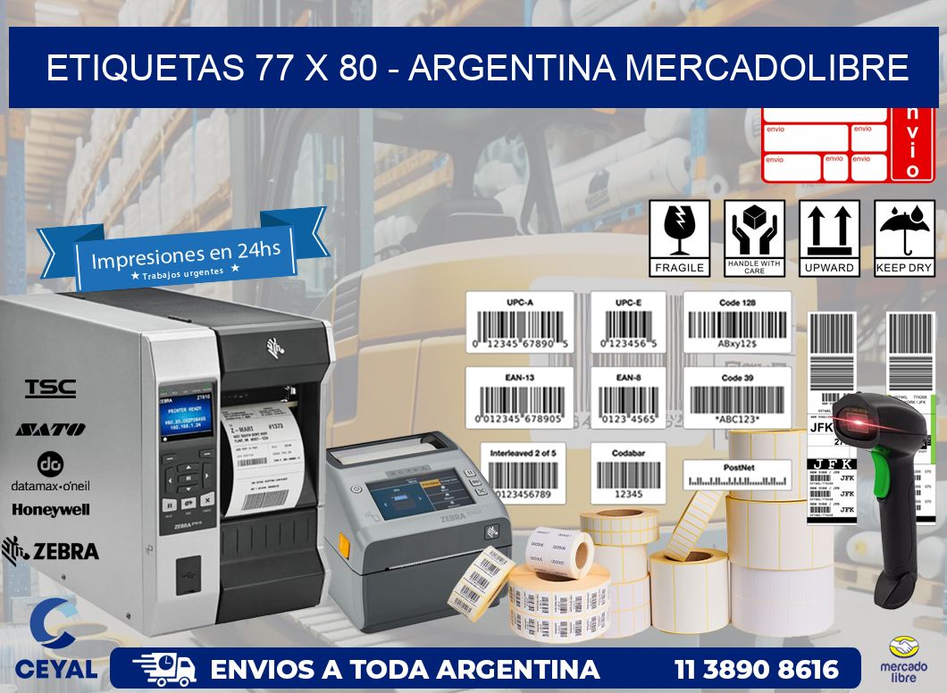 ETIQUETAS 77 x 80 - ARGENTINA MERCADOLIBRE