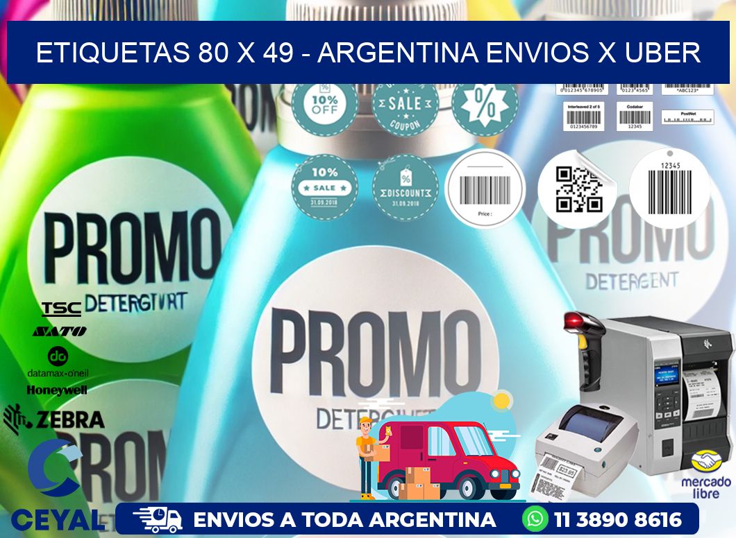 ETIQUETAS 80 x 49 - ARGENTINA ENVIOS X UBER