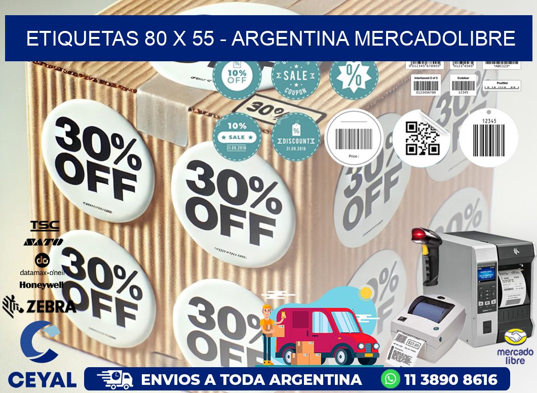 ETIQUETAS 80 x 55 - ARGENTINA MERCADOLIBRE