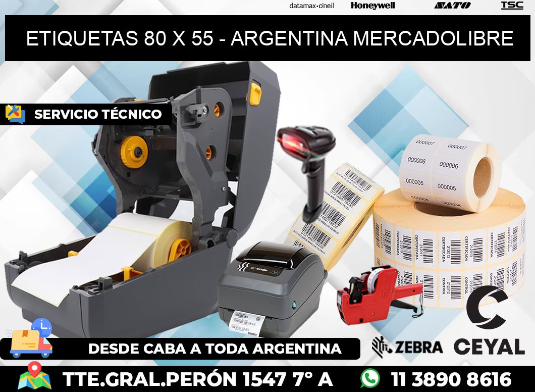 ETIQUETAS 80 x 55 - ARGENTINA MERCADOLIBRE