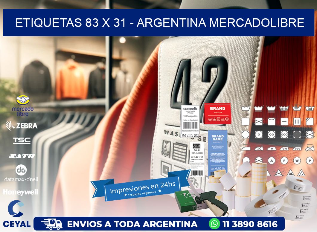 ETIQUETAS 83 x 31 - ARGENTINA MERCADOLIBRE