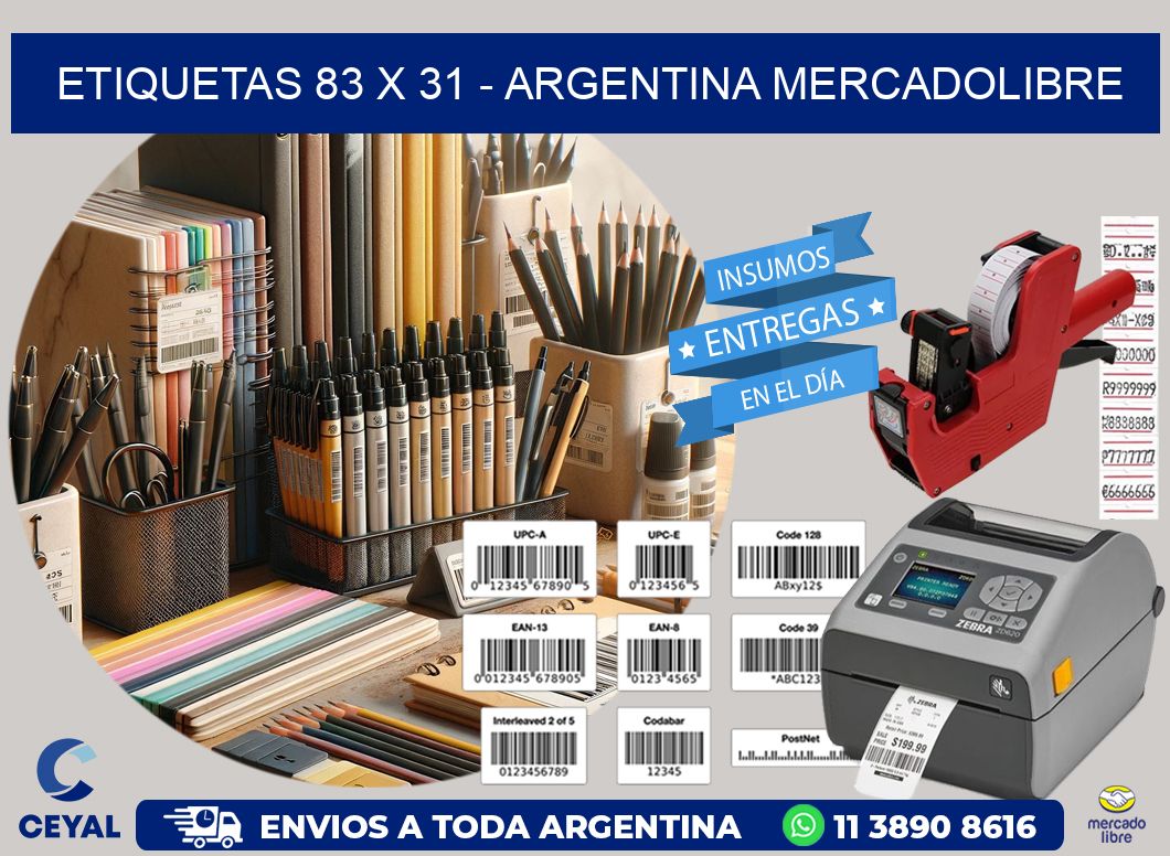 ETIQUETAS 83 x 31 - ARGENTINA MERCADOLIBRE